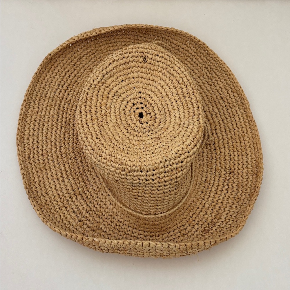 The‎ Scala Collection Packable Beach Travel Crocheted Sun Raffia Straw Hat Women - Picture 7 of 8